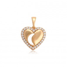 Apzeltīts kulons ar mirdzošiem cirkoniem